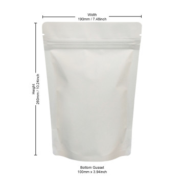 500g White Matt Stand Up Pouch/Bag with Zip Lock [SP5] (100 per pack)