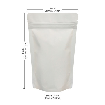 50g White Matt Stand Up Pouch/Bag with Zip Lock [WP1] (100 per pack)