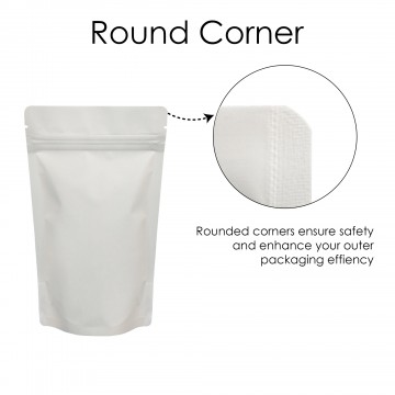 5kg White Matt Stand Up Pouch/Bag with Zip Lock [SP8] (100 per pack)