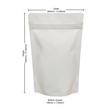 5kg White Matt Stand Up Pouch/Bag with Zip Lock [SP8] (100 per pack)