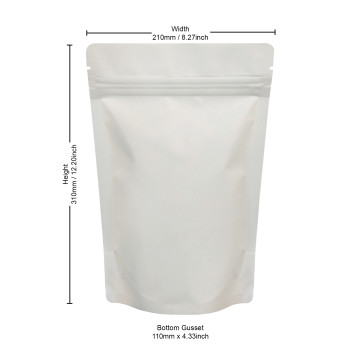 750g White Matt Stand Up Pouch/Bag with Zip Lock [SP11] (100 per pack)