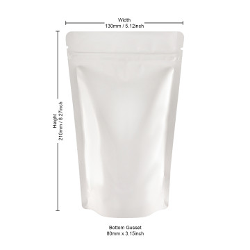 [Sample] 150g White Shiny Stand Up Pouch/Bag with Zip Lock [SP3]