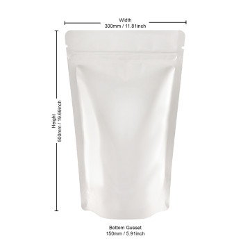 3kg White Shiny Stand Up Pouch/Bag with Zip Lock [SP7] (100 per pack)