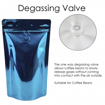 500g Blue Shiny With Valve Stand Up Pouch/Bag with Zip Lock [SP5]