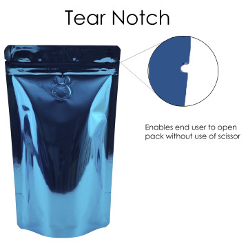 70g Blue Shiny With Valve Stand Up Pouch/Bag with Zip Lock [SP2] (100 per pack)