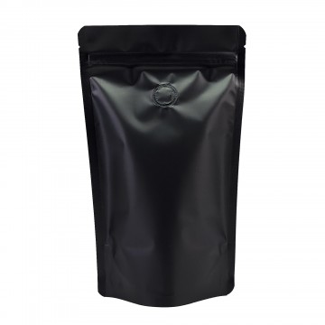 1kg Black Matt With Valve Stand Up Pouch/Bag with Zip Lock [SP6]