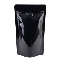 100g Black Shiny With Valve Stand Up Pouch/Bag with Zip Lock [SP9]