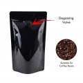 250g Black Shiny With Valve Stand Up Pouch/Bag with Zip Lock [SP4]