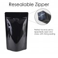 500g Black Shiny With Valve Stand Up Pouch/Bag with Zip Lock [SP5]