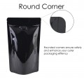 750g Black Shiny With Valve Stand Up Pouch/Bag with Zip Lock [SP11]