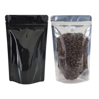 500g Clear / Black Shiny With Valve Stand Up Pouch/Bag with Zip Lock [SP5] (100 per pack)