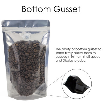 70g Clear / Black Shiny With Valve Stand Up Pouch/Bag with Zip Lock [SP2]
