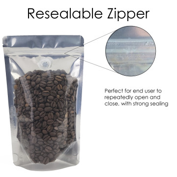 70g Clear / Black Shiny With Valve Stand Up Pouch/Bag with Zip Lock [SP2] (100 per pack)