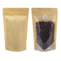 250g Kraft Paper One Side Clear With Valve Stand Up Pouch/Bag with Zip Lock [SP4]