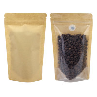 500g Kraft Paper One Side Clear With Valve Stand Up Pouch/Bag with Zip Lock [SP5]