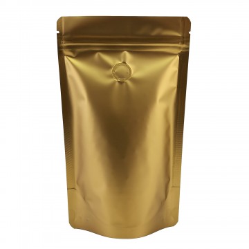 250g Gold Matt With Valve Stand Up Pouch/Bag with Zip Lock [SP4]