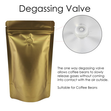 500g Gold Matt With Valve Stand Up Pouch/Bag with Zip Lock [SP5]