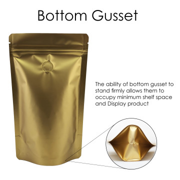 500g Gold Matt With Valve Stand Up Pouch/Bag with Zip Lock [SP5]