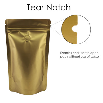 500g Gold Matt With Valve Stand Up Pouch/Bag with Zip Lock [SP5]