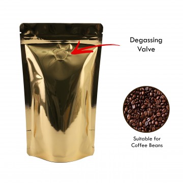 500g Gold Shiny With Valve Stand Up Pouch/Bag with Zip Lock [SP5]