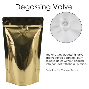 150g Gold Shiny With Valve Stand Up Pouch/Bag with Zip Lock [SP3] (100 per pack)