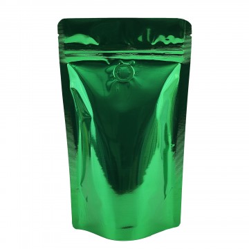 250g Green Shiny With Valve Stand Up Pouch/Bag with Zip Lock [SP4]