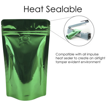 70g Green Shiny With Valve Stand Up Pouch/Bag with Zip Lock [SP2]