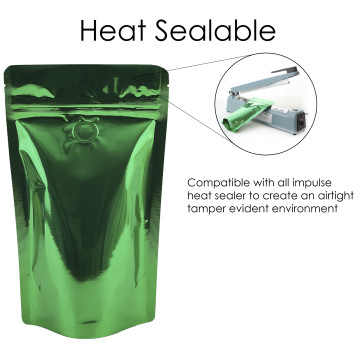 1kg Green Shiny With Valve Stand Up Pouch/Bag with Zip Lock [SP6] (100 per pack)