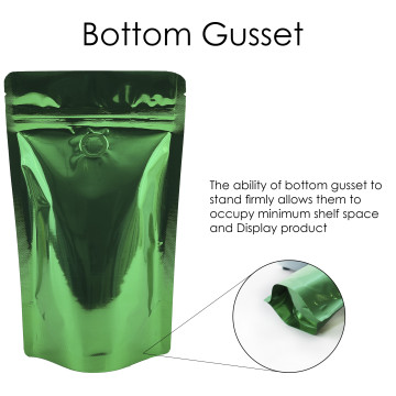 70g Green Shiny With Valve Stand Up Pouch/Bag with Zip Lock [SP2]