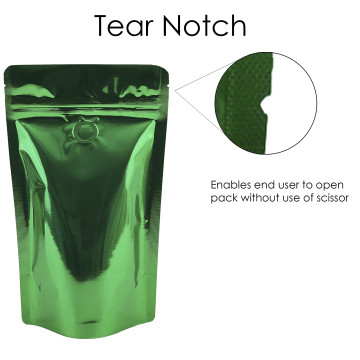 70g Green Shiny With Valve Stand Up Pouch/Bag with Zip Lock [SP2]