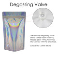 250g Holographic With Valve Stand Up Pouch/Bag with Zip Lock [SP4]