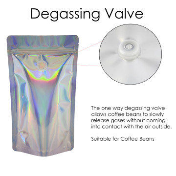 250g Holographic With Valve Stand Up Pouch/Bag with Zip Lock [SP4]