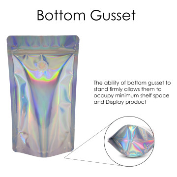 250g Holographic With Valve Stand Up Pouch/Bag with Zip Lock [SP4]