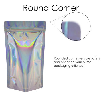 250g Holographic With Valve Stand Up Pouch/Bag with Zip Lock [SP4]