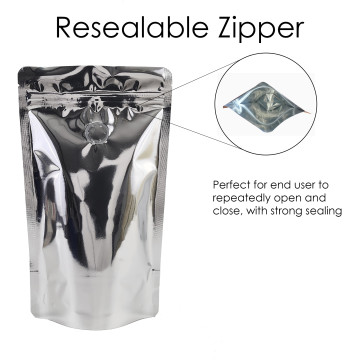 1kg Silver Shiny With Valve Stand Up Pouch/Bag with Zip Lock [SP6] (100 per pack)