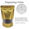 100g Window Gold Matt With Valve Stand Up Pouch/Bag with Zip Lock [SP9]