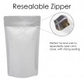 750g White Matt With Valve Stand Up Pouch/Bag with Zip Lock [SP11]