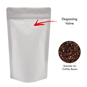 70g White Paper With Valve Stand Up Pouch/Bag with Zip Lock [SP2]