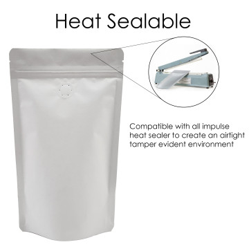 70g White Paper With Valve Stand Up Pouch/Bag with Zip Lock [SP2]
