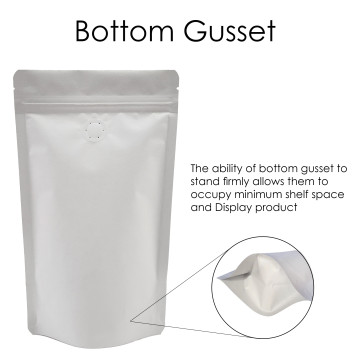 70g White Paper With Valve Stand Up Pouch/Bag with Zip Lock [SP2]
