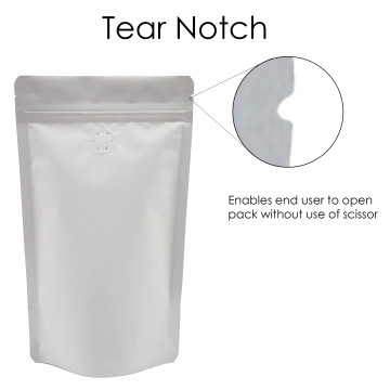 70g White Paper With Valve Stand Up Pouch/Bag with Zip Lock [SP2]