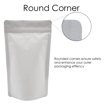 70g White Paper With Valve Stand Up Pouch/Bag with Zip Lock [SP2]
