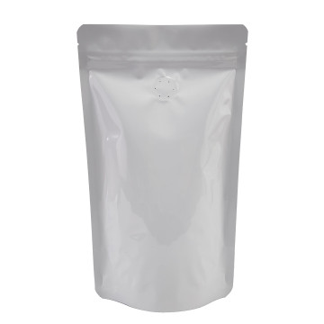 70g White Shiny With Valve Stand Up Pouch/Bag with Zip Lock [SP2] (100 per pack)