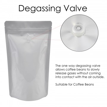 150g White Shiny With Valve Stand Up Pouch/Bag with Zip Lock [SP3]