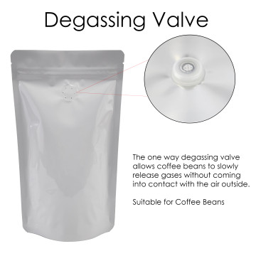 500g White Shiny With Valve Stand Up Pouch/Bag with Zip Lock [SP5] (100 per pack)