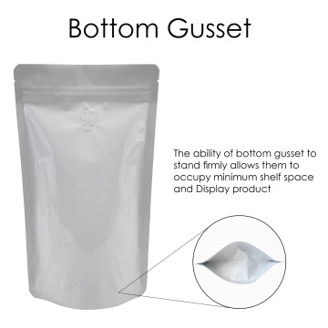 5kg White Shiny With Valve Stand Up Pouch/Bag with Zip Lock [SP8]