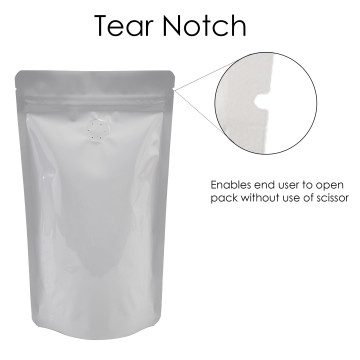 5kg White Shiny With Valve Stand Up Pouch/Bag with Zip Lock [SP8]