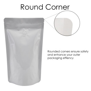 5kg White Shiny With Valve Stand Up Pouch/Bag with Zip Lock [SP8]