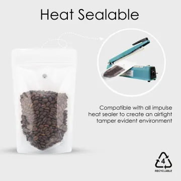 250g Recyclable Clear / White Shiny With Valve Stand Up Pouch/Bag With Zip Lock [SP4] (100 per pack)