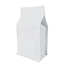 250g Valve White Matt Flat Bottom Bag with Zip Lock [FB4] (100 per pack)